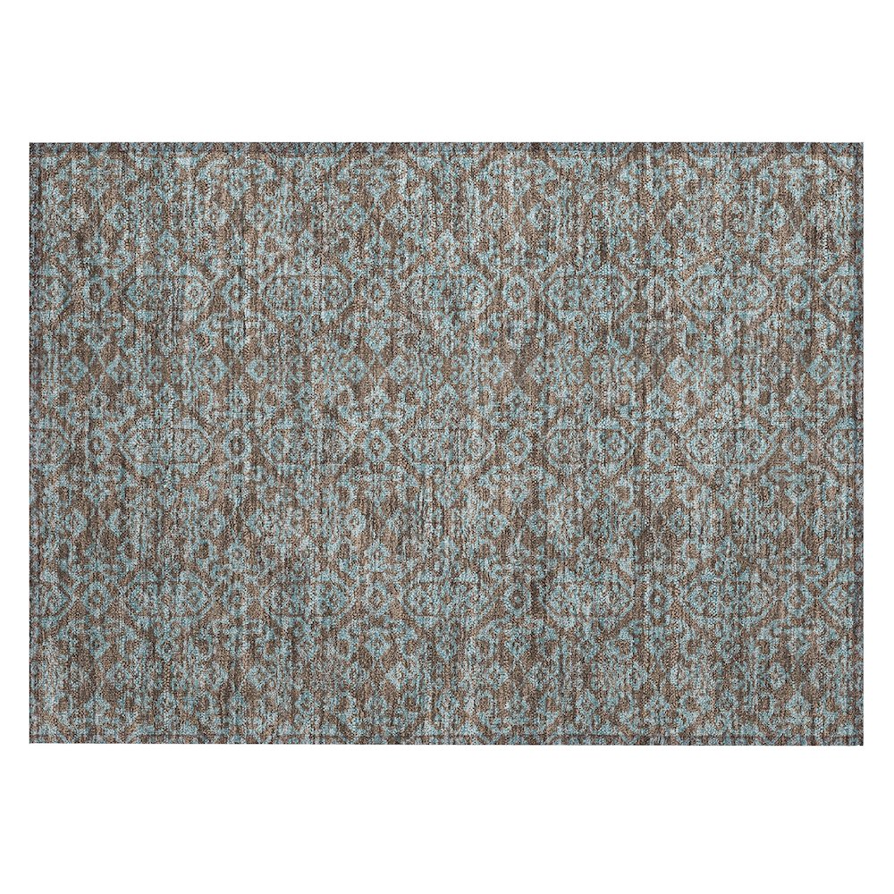 Machine Washable Indoor/Outdoor Chantille ACN2712 Brown 1'8" x 2'6" Rug. Picture 1