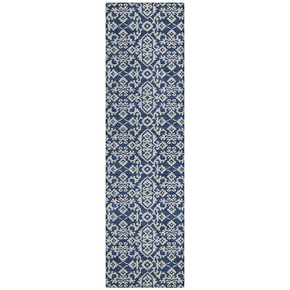 Machine Washable Indoor/Outdoor Chantille ACN2712 Blue 2'3" x 7'6" Runner Rug. Picture 1