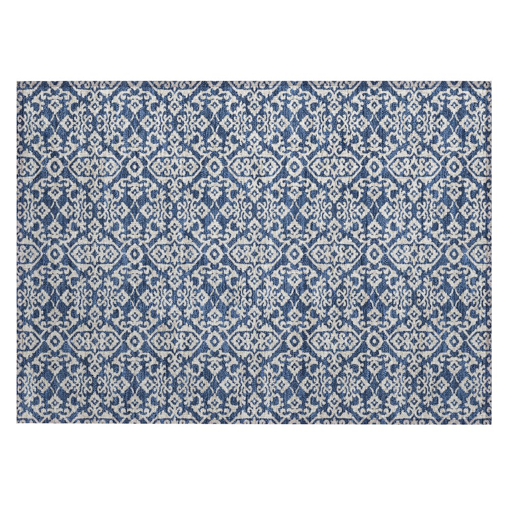 Machine Washable Indoor/Outdoor Chantille ACN2712 Blue 1'8" x 2'6" Rug. Picture 1