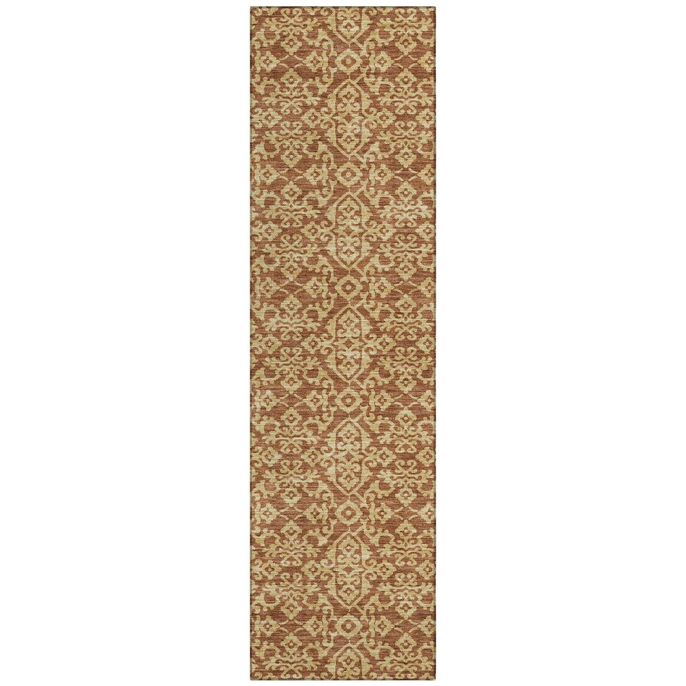 Machine Washable Indoor/Outdoor Chantille ACN2712 Orange 2'3" x 7'6" Runner Rug. Picture 1