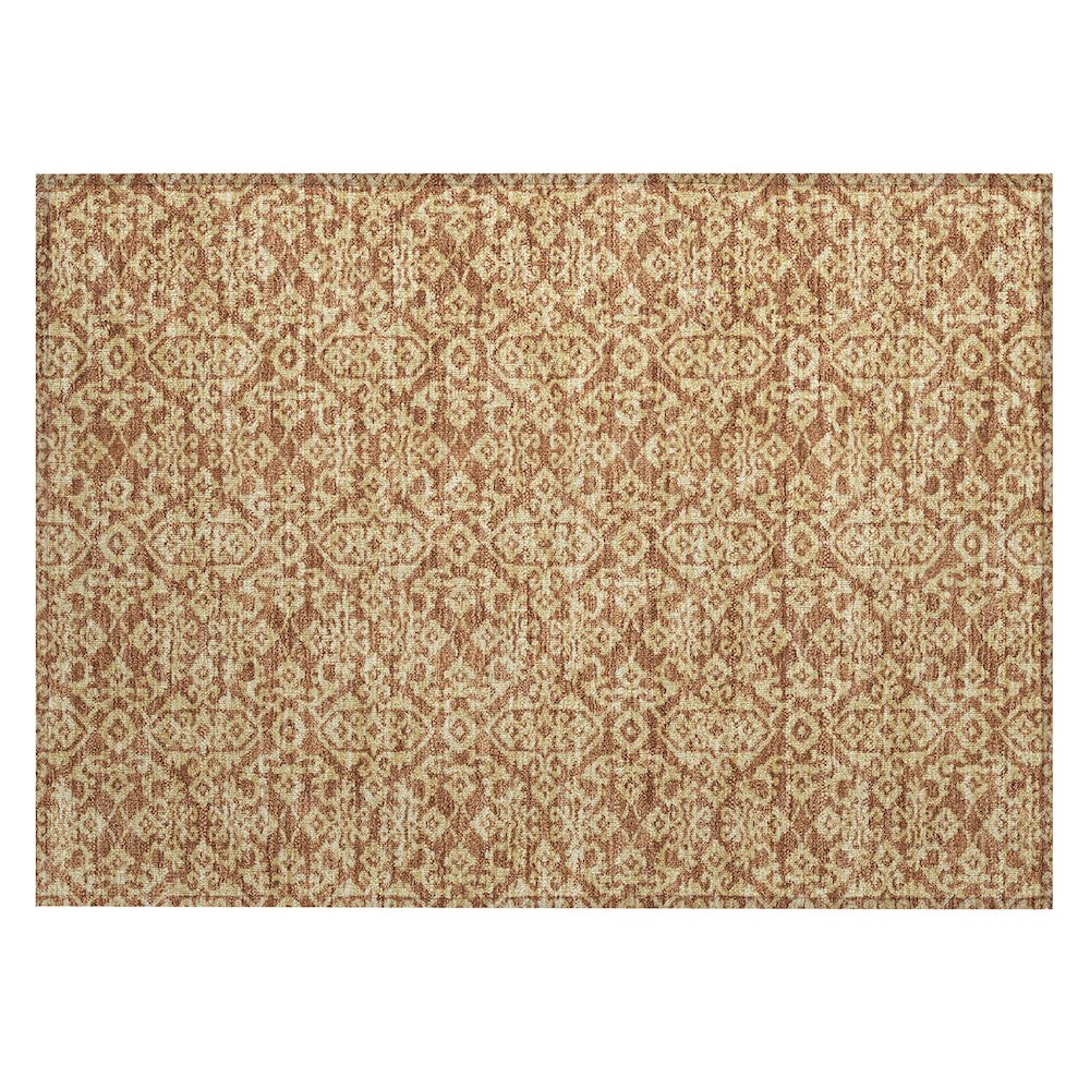 Machine Washable Indoor/Outdoor Chantille ACN2712 Orange 1'8" x 2'6" Rug. Picture 1