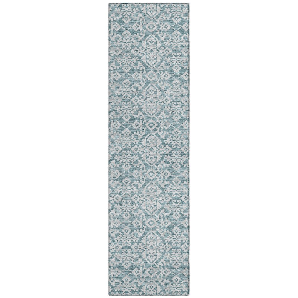 Machine Washable Indoor/Outdoor Chantille ACN2712 Teal 2'3" x 7'6" Runner Rug. Picture 1