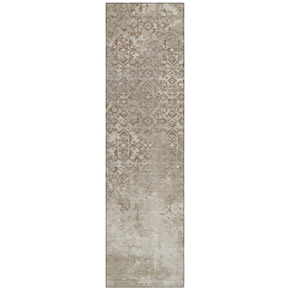 Machine Washable Indoor/Outdoor Chantille ACN2713 Brown 2'3" x 7'6" Runner Rug. Picture 1