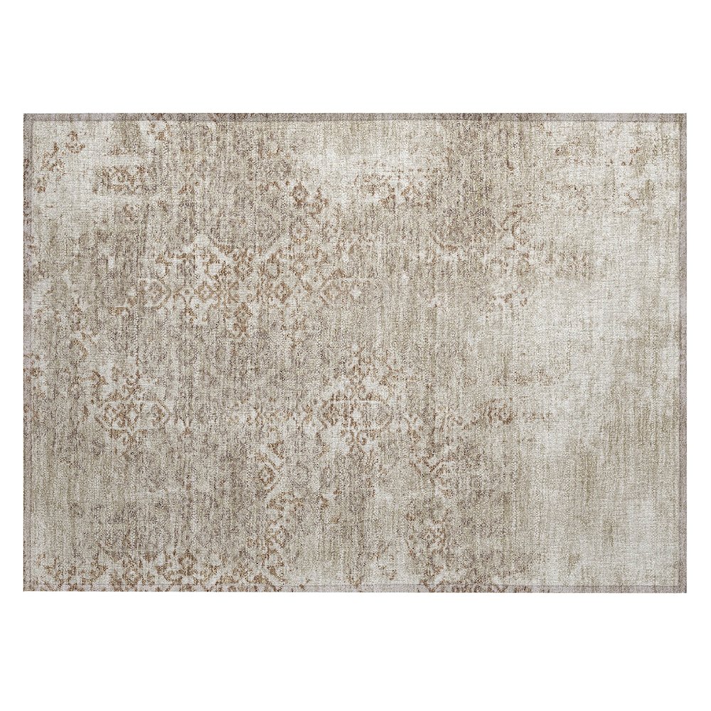 Machine Washable Indoor/Outdoor Chantille ACN2713 Brown 1'8" x 2'6" Rug. Picture 1