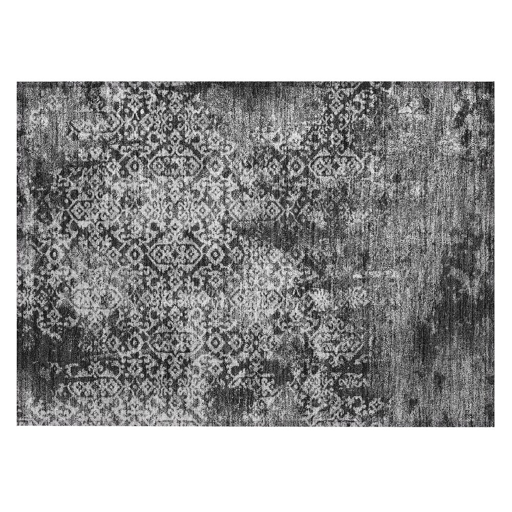 Machine Washable Indoor/Outdoor Chantille ACN2713 Black 1'8" x 2'6" Rug. Picture 1