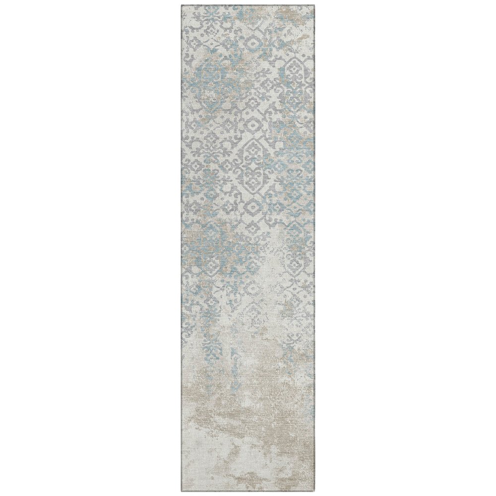 Machine Washable Indoor/Outdoor Chantille ACN2713 Ivory 2'3" x 7'6" Runner Rug. Picture 1