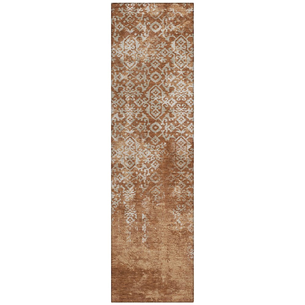 Machine Washable Indoor/Outdoor Chantille ACN2713 Orange 2'3" x 7'6" Runner Rug. Picture 1