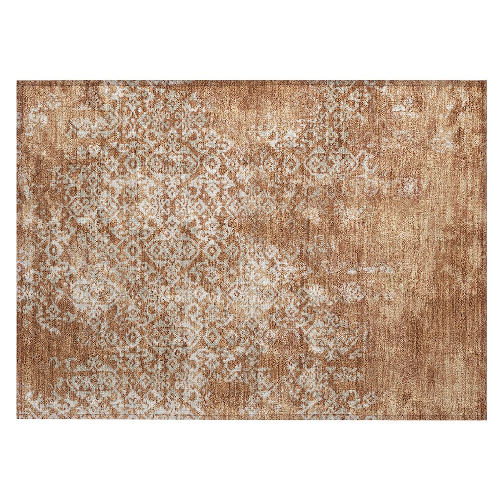 Machine Washable Indoor/Outdoor Chantille ACN2713 Orange 1'8" x 2'6" Rug. Picture 1