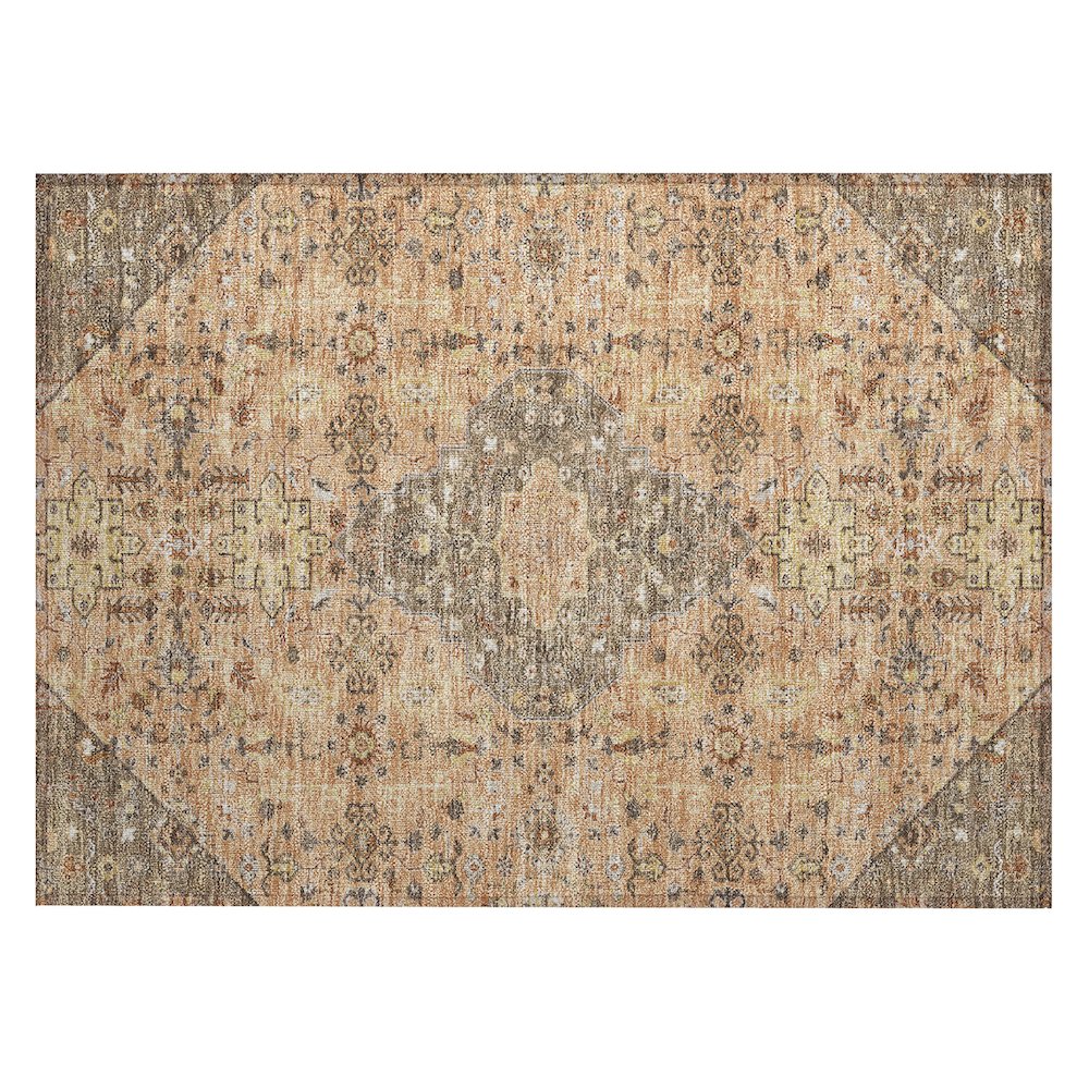Machine Washable Indoor/Outdoor Chantille ACN2714 Orange 1'8" x 2'6" Rug. Picture 1