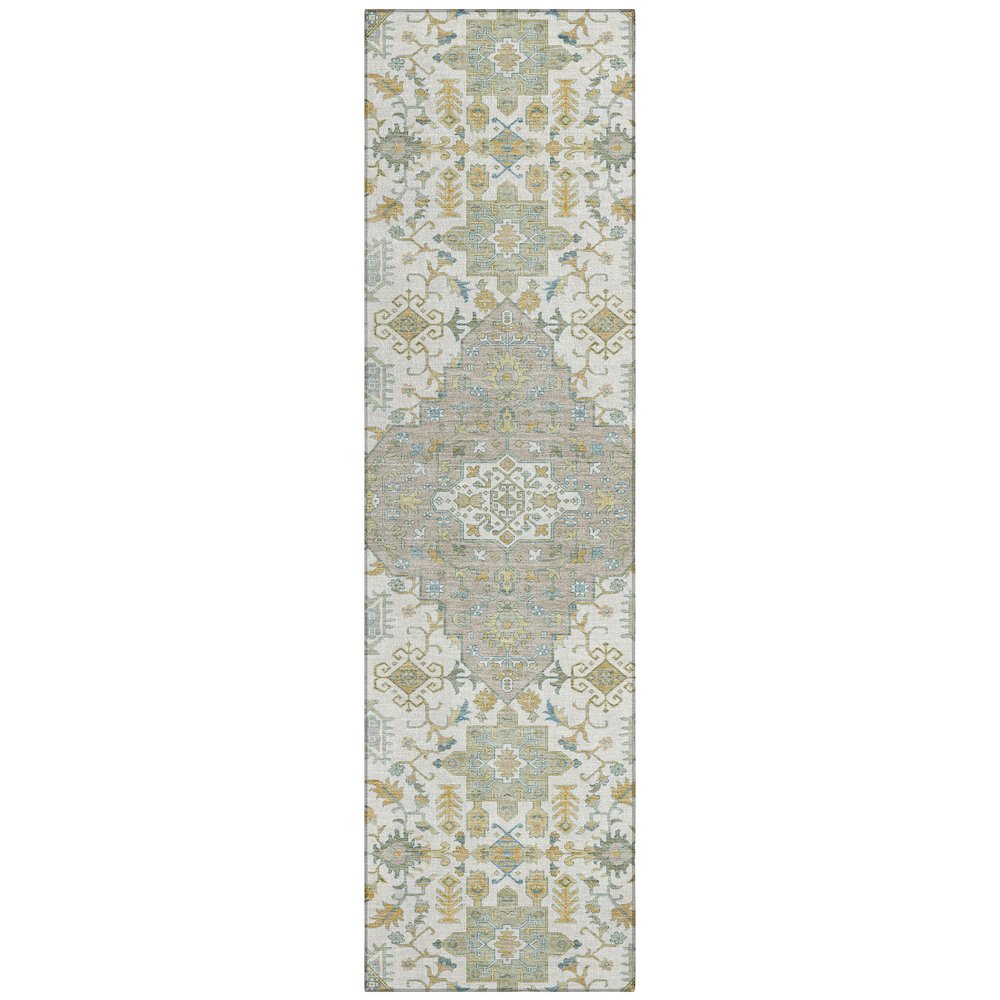 Machine Washable Indoor/Outdoor Chantille ACN2714 Ivory 2'3" x 7'6" Runner Rug. Picture 1