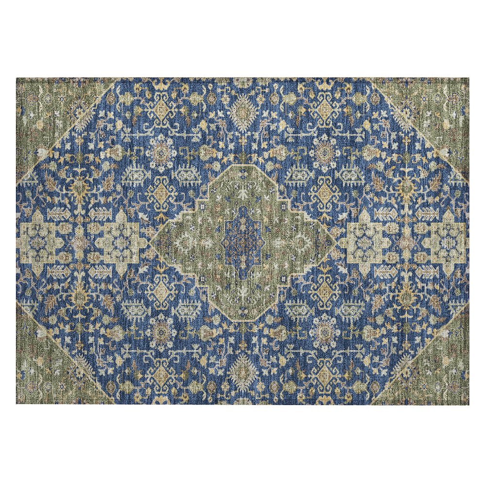 Machine Washable Indoor/Outdoor Chantille ACN2714 Blue 1'8" x 2'6" Rug. Picture 1