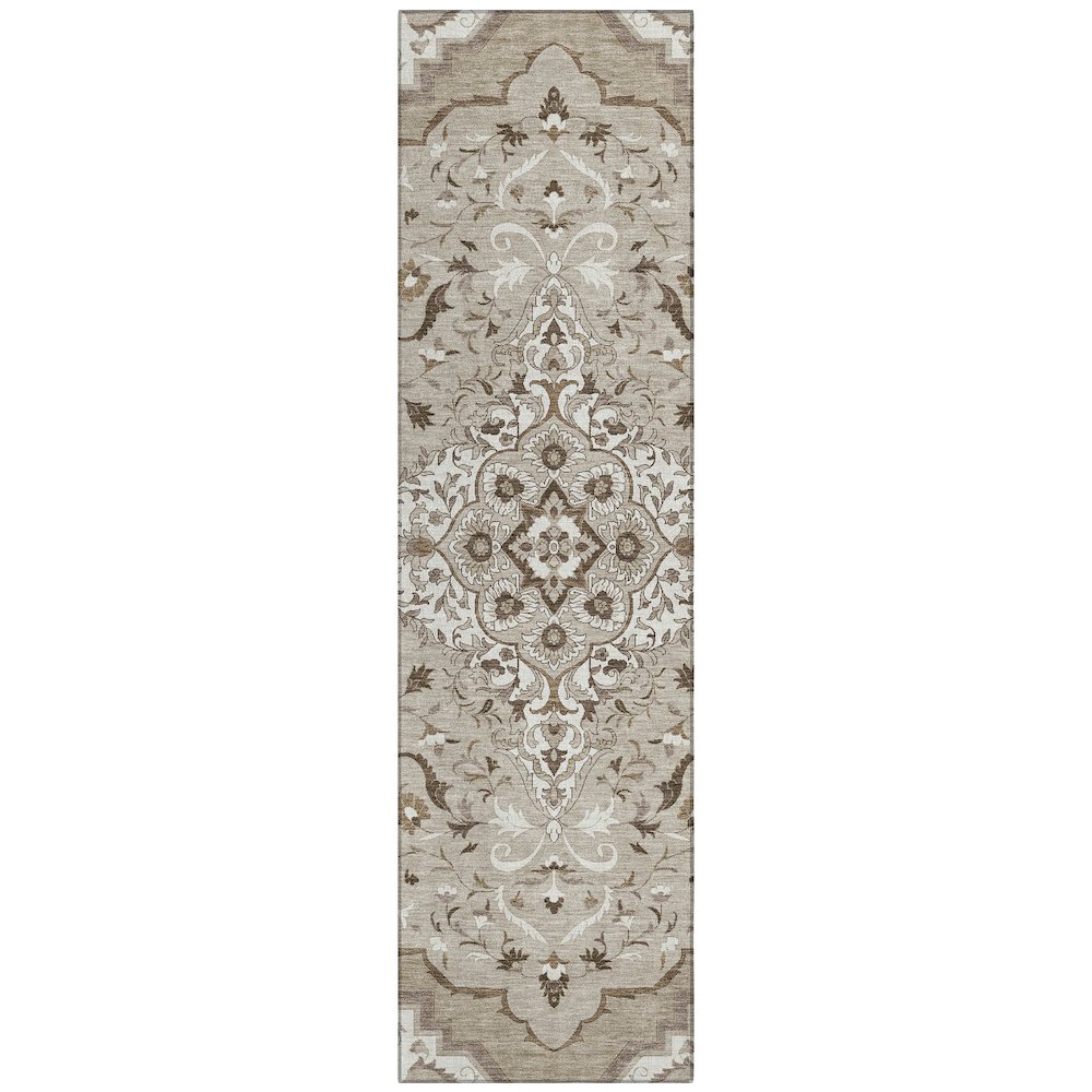Machine Washable Indoor/Outdoor Chantille ACN2715 Brown 2'3" x 7'6" Runner Rug. Picture 1