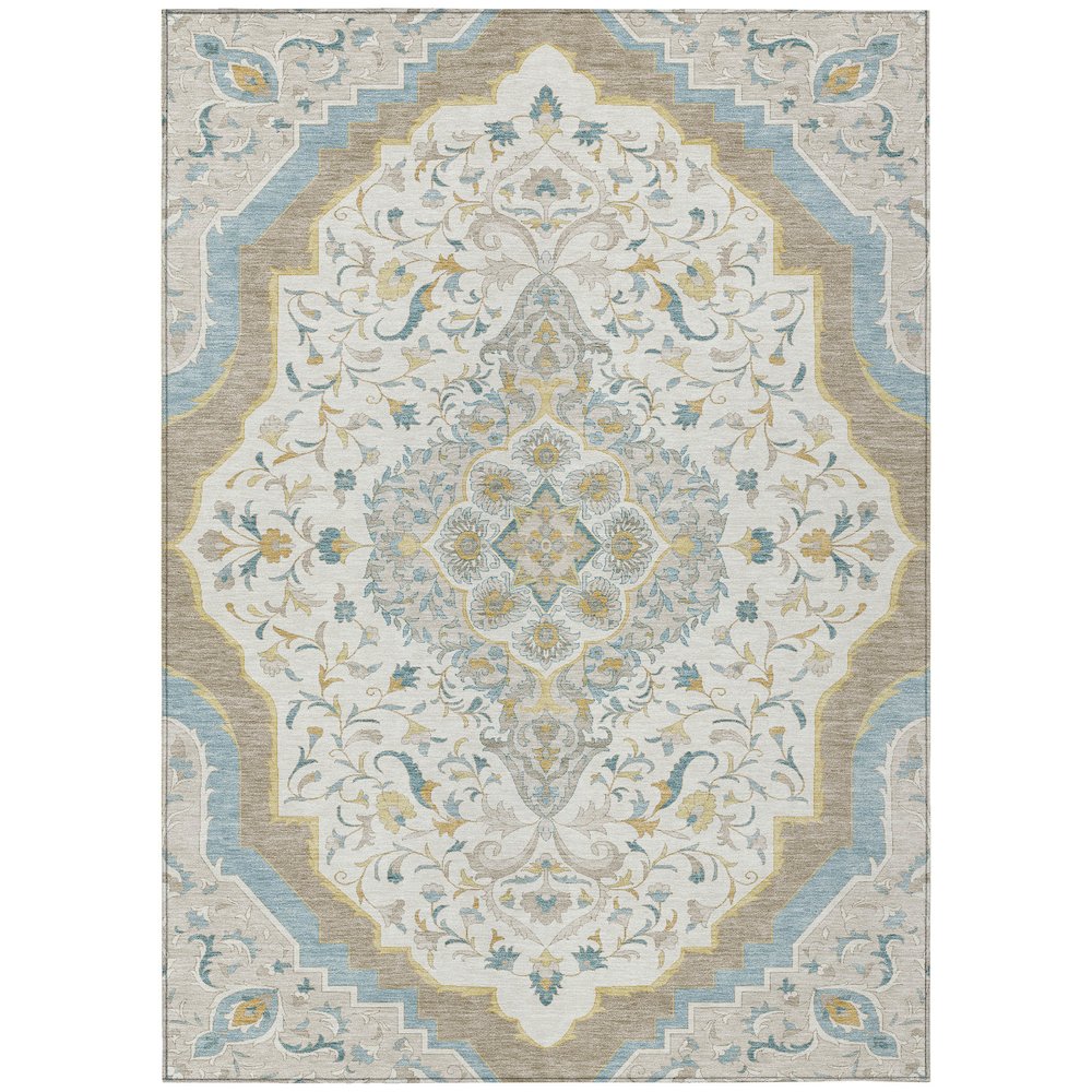 Machine Washable Indoor/Outdoor Chantille ACN2715 Ivory 2'6" x 3'10" Rug. Picture 1