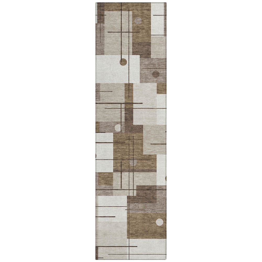 Machine Washable Indoor/Outdoor Chantille ACN2716 Brown 2'3" x 7'6" Runner Rug. Picture 1