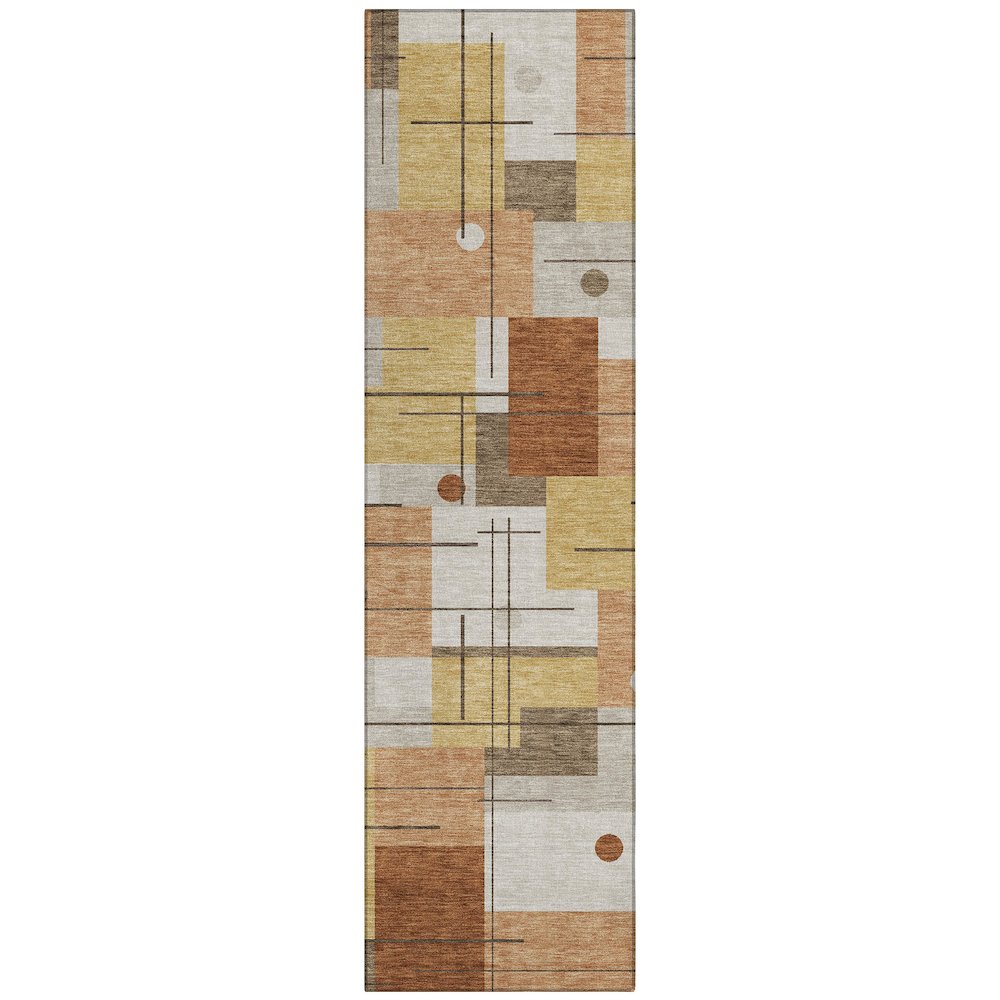 Machine Washable Indoor/Outdoor Chantille ACN2716 Orange 2'3" x 7'6" Runner Rug. Picture 1