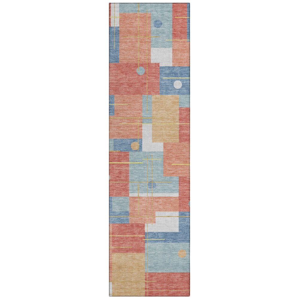 Machine Washable Indoor/Outdoor Chantille ACN2716 Orange 2'3" x 7'6" Runner Rug. Picture 1