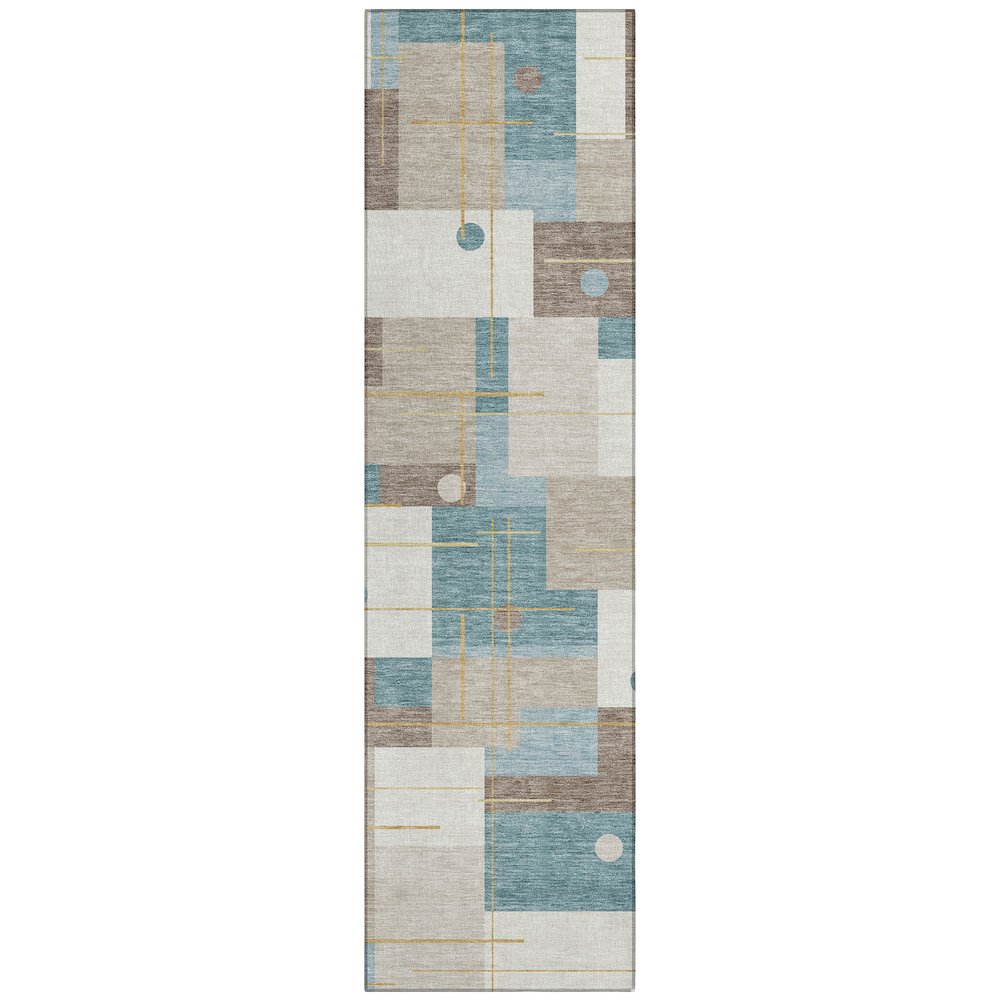 Machine Washable Indoor/Outdoor Chantille ACN2716 Ivory 2'3" x 7'6" Runner Rug. Picture 1