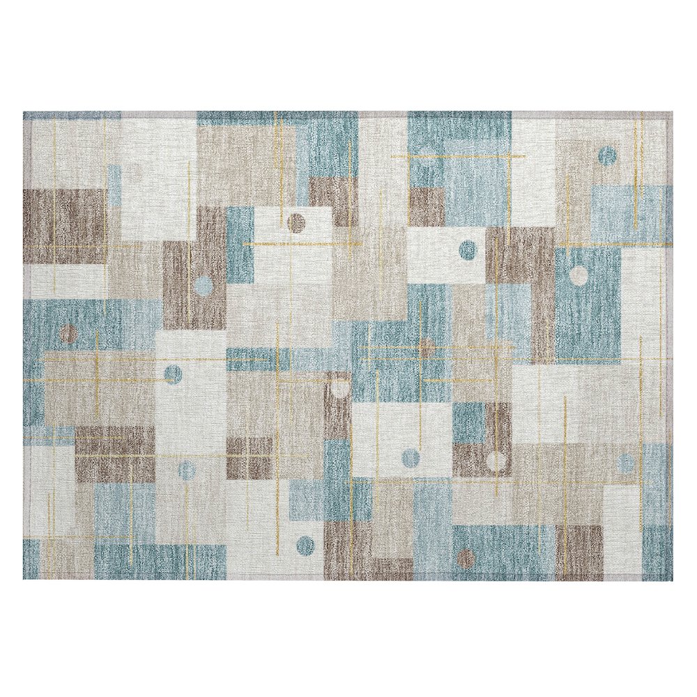 Machine Washable Indoor/Outdoor Chantille ACN2716 Ivory 1'8" x 2'6" Rug. Picture 1
