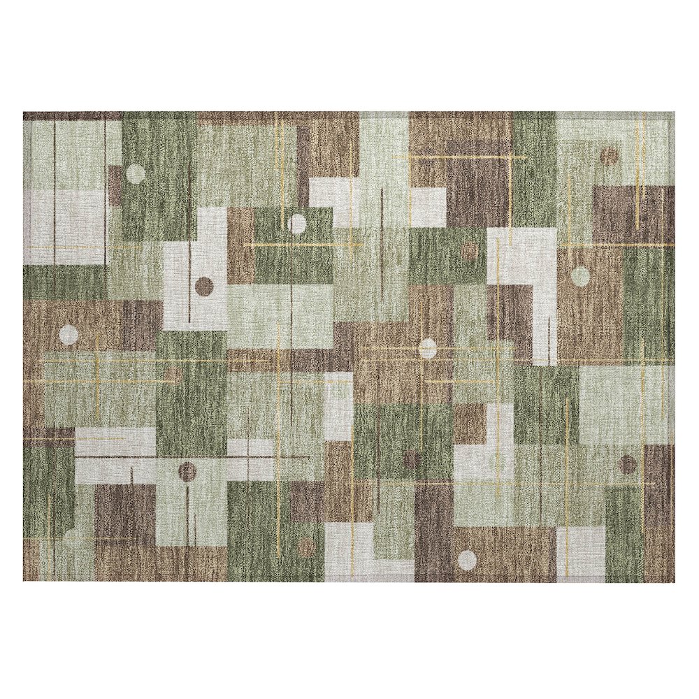 Machine Washable Indoor/Outdoor Chantille ACN2716 Green 1'8" x 2'6" Rug. Picture 1