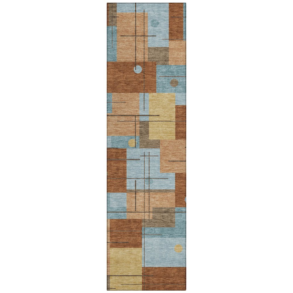 Machine Washable Indoor/Outdoor Chantille ACN2716 Orange 2'3" x 7'6" Runner Rug. Picture 1