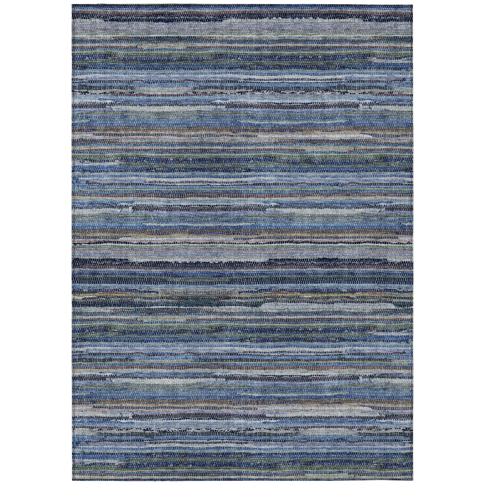 Machine Washable Indoor/Outdoor Chantille ACN2717 Blue 3' x 5' Rug. Picture 1