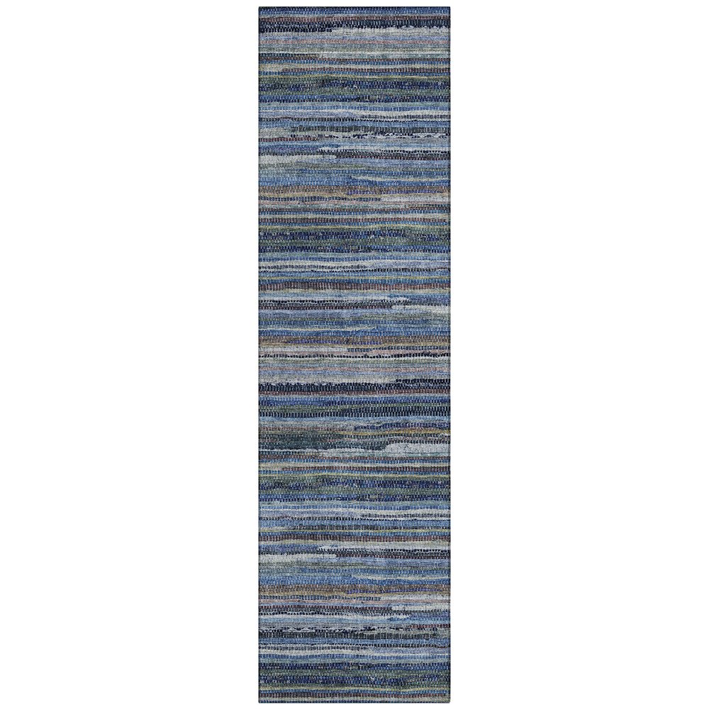 Machine Washable Indoor/Outdoor Chantille ACN2717 Blue 2'3" x 7'6" Runner Rug. Picture 1