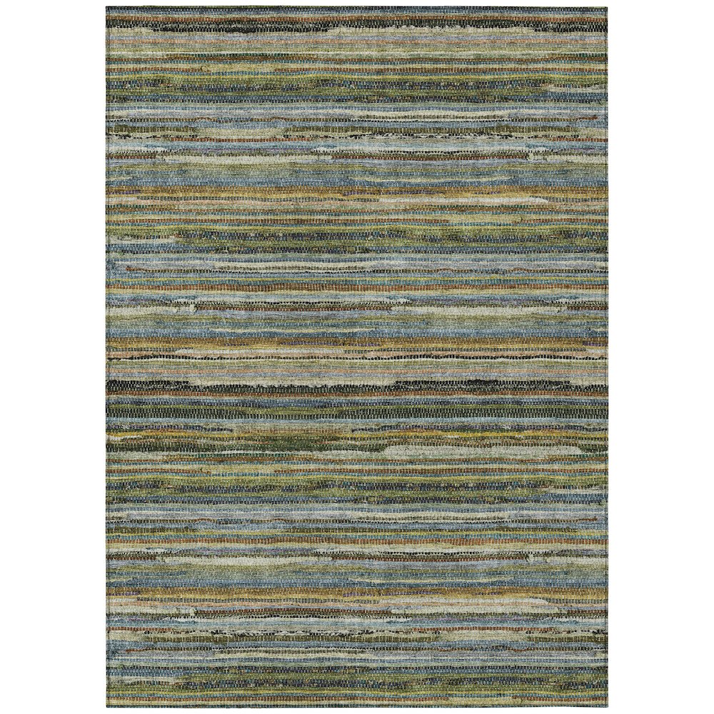 Machine Washable Indoor/Outdoor Chantille ACN2717 Green 3' x 5' Rug. Picture 1