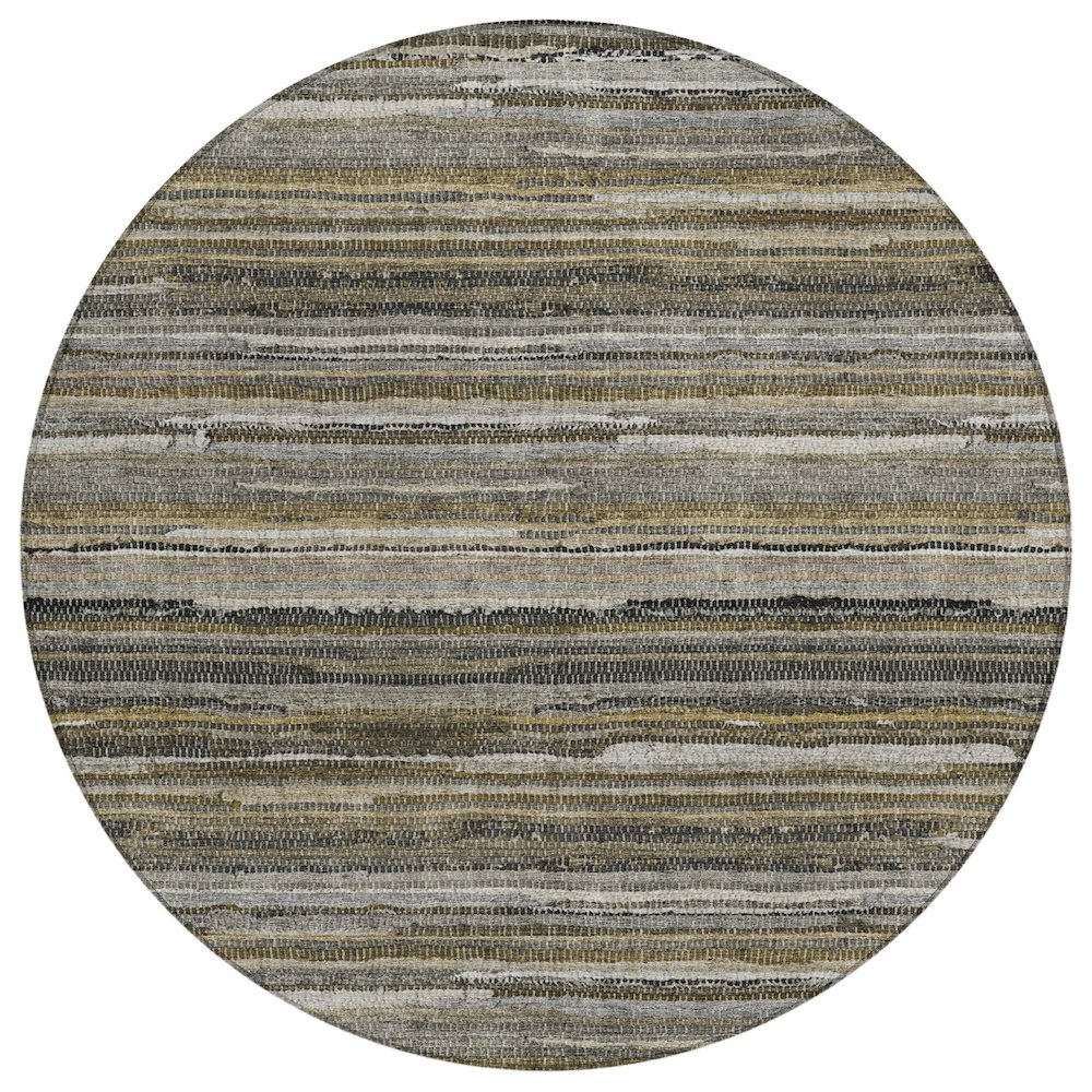 Machine Washable Indoor/Outdoor Chantille ACN2717 Gray 8' x 8' Round Rug. Picture 1