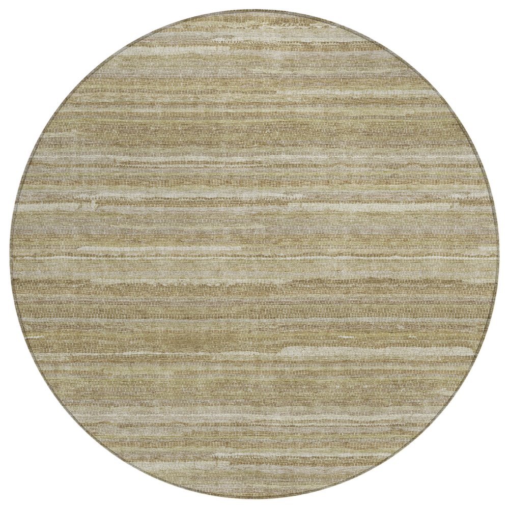 Machine Washable Indoor/Outdoor Chantille ACN2717 Brown 8' x 8' Round Rug. Picture 1