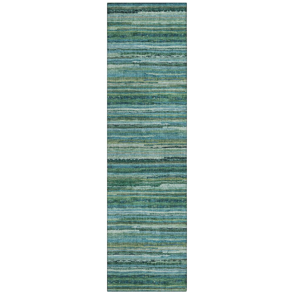 Machine Washable Indoor/Outdoor Chantille ACN2717 Teal 2'3" x 7'6" Runner Rug. Picture 1