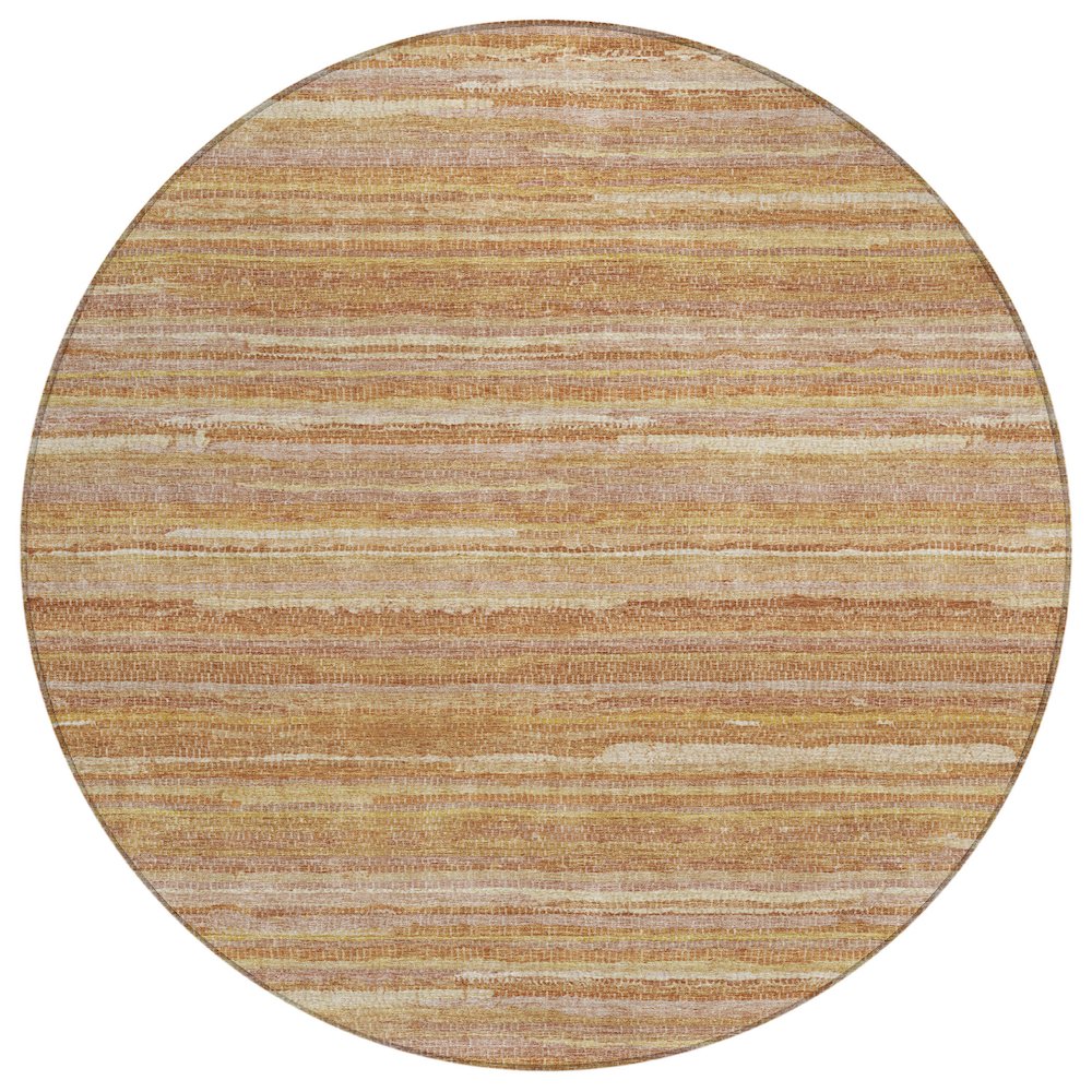 Machine Washable Indoor/Outdoor Chantille ACN2717 Orange 8' x 8' Round Rug. Picture 1