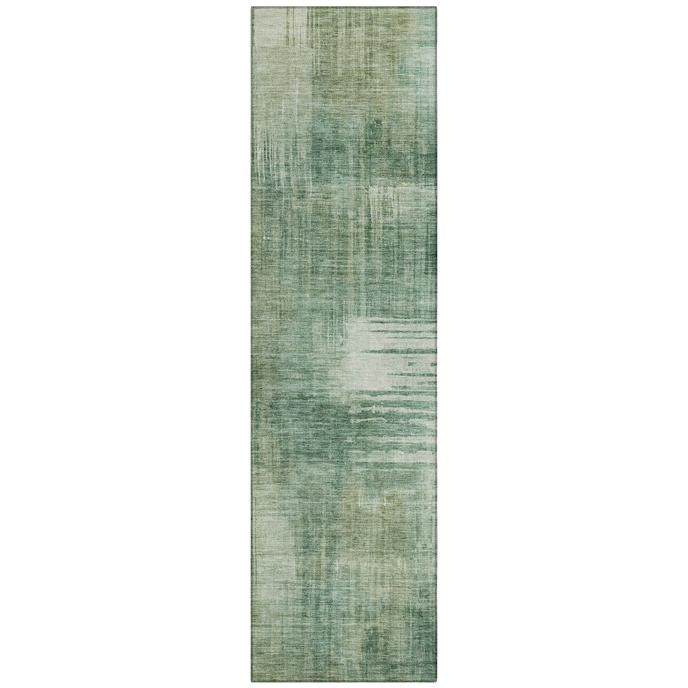 Machine Washable Indoor/Outdoor Chantille ACN2718 Green 2'3" x 7'6" Runner Rug. Picture 1