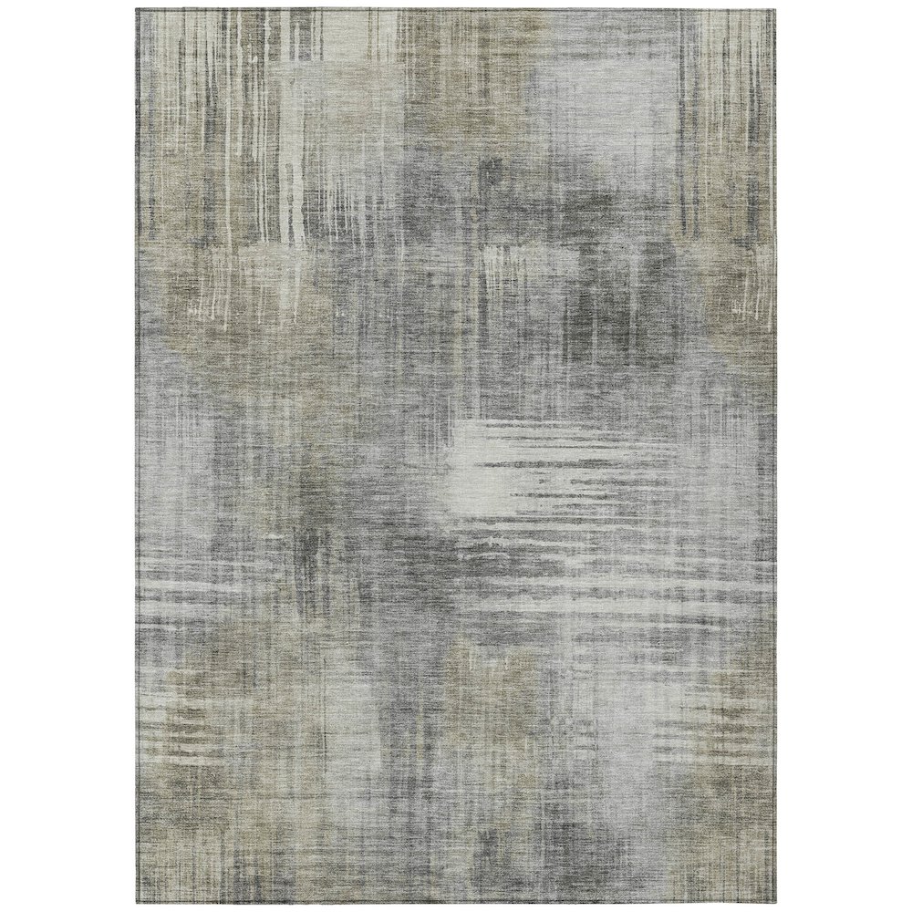 Machine Washable Indoor/Outdoor Chantille ACN2718 Gray 3' x 5' Rug. Picture 1