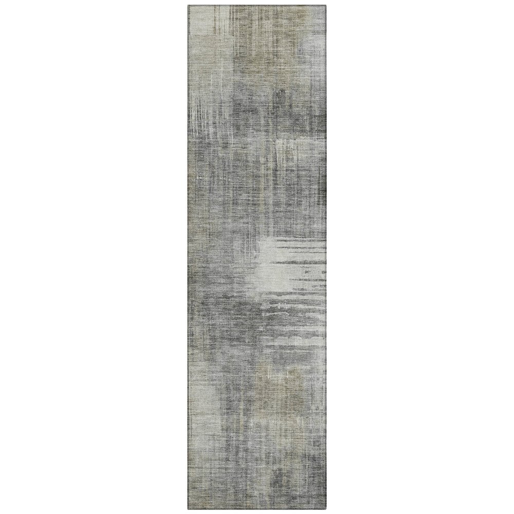 Machine Washable Indoor/Outdoor Chantille ACN2718 Gray 2'3" x 7'6" Runner Rug. Picture 1