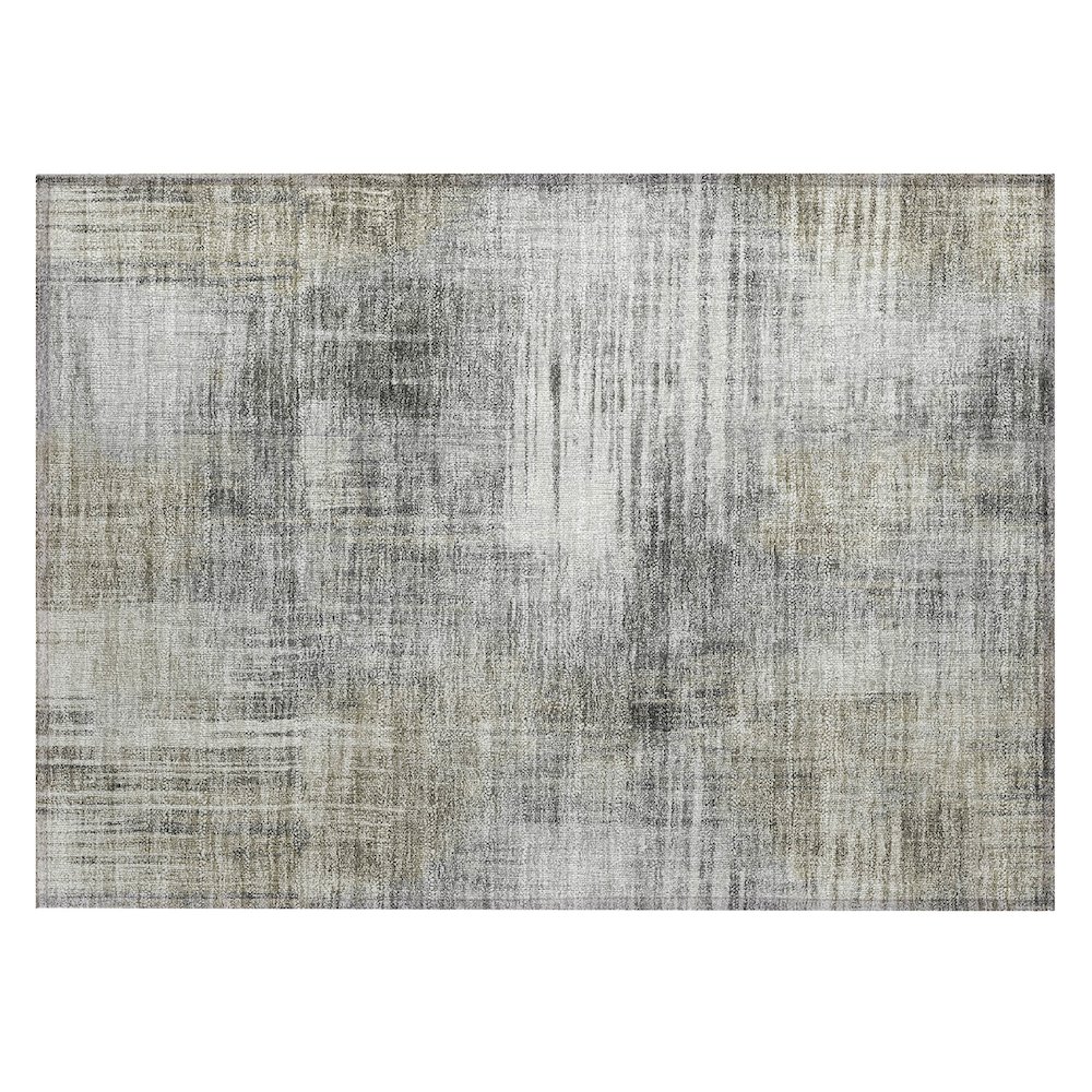 Machine Washable Indoor/Outdoor Chantille ACN2718 Gray 1'8" x 2'6" Rug. Picture 1
