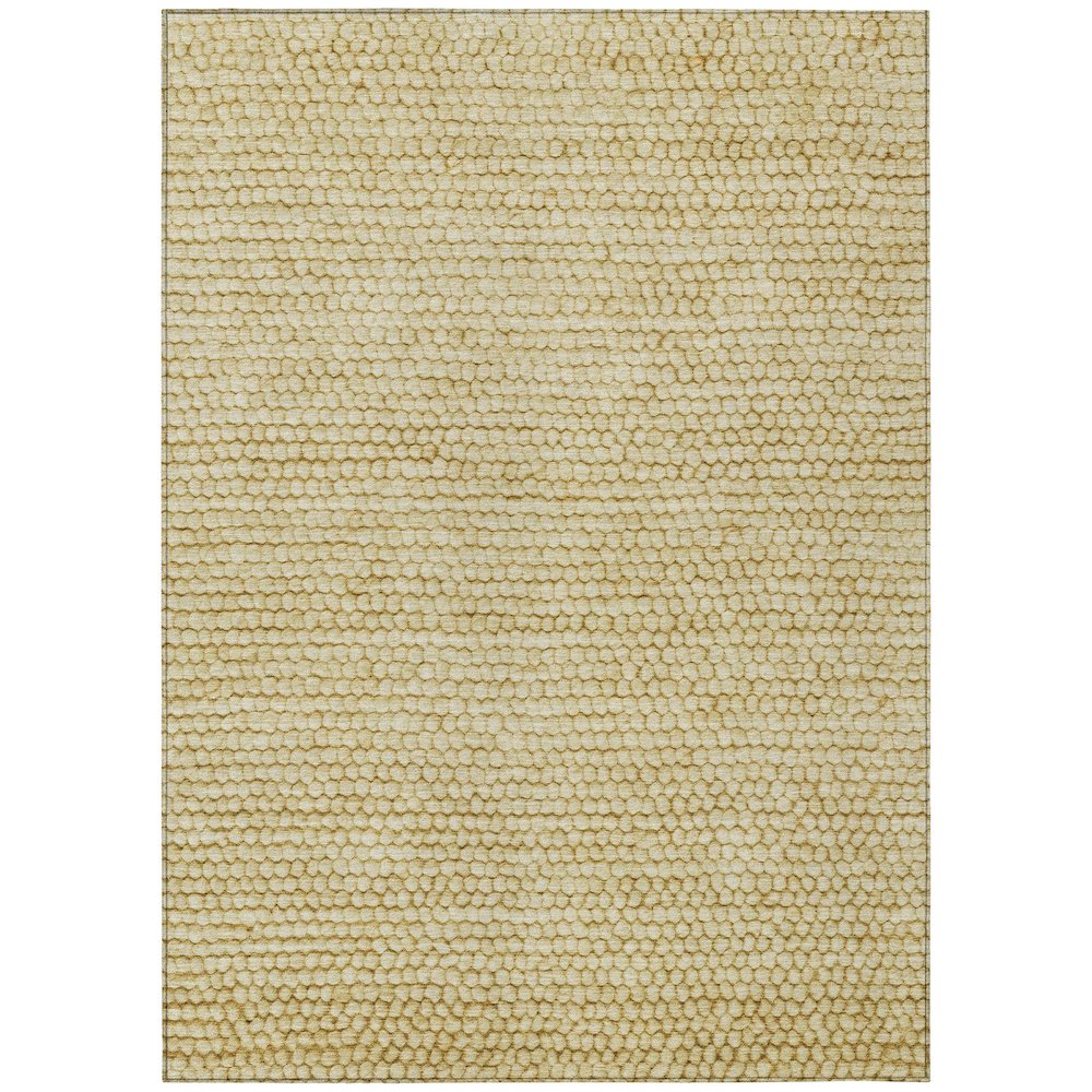 Machine Washable Indoor/Outdoor Chantille ACN2719 Gold 3' x 5' Rug. Picture 1