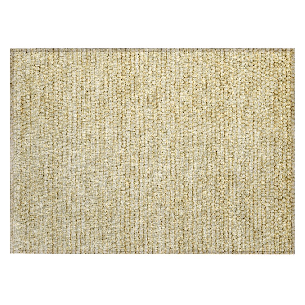 Machine Washable Indoor/Outdoor Chantille ACN2719 Gold 1'8" x 2'6" Rug. Picture 1