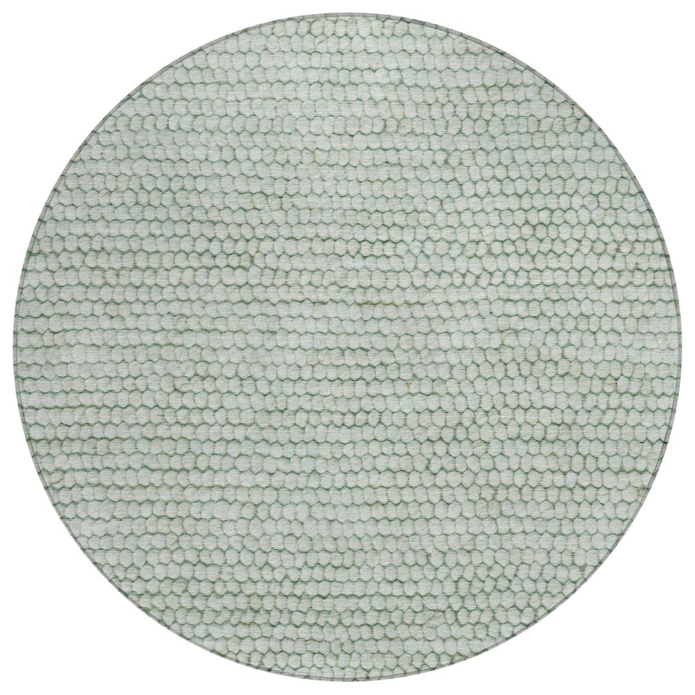 Machine Washable Indoor/Outdoor Chantille ACN2719 Green 8' x 8' Round Rug. Picture 1