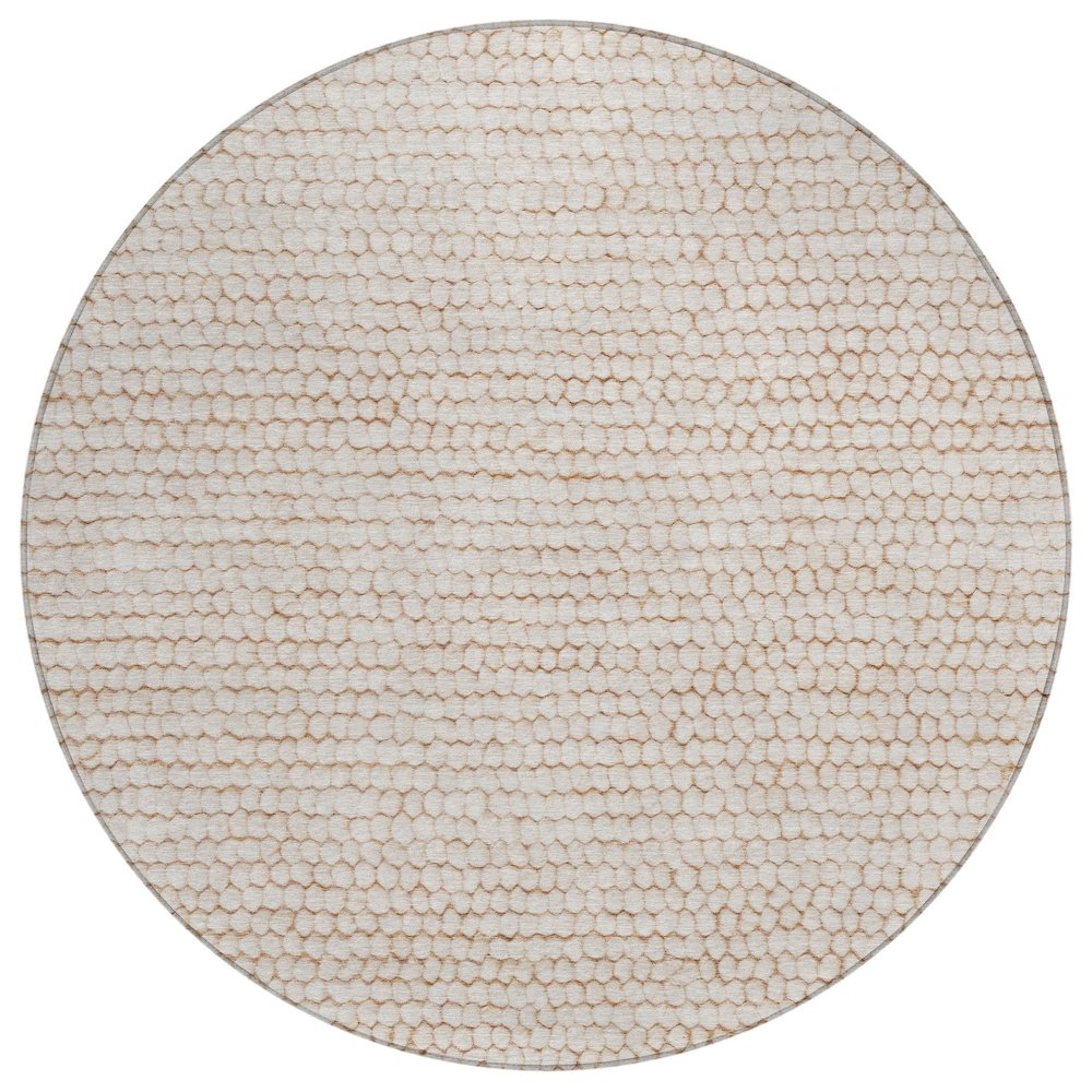 Machine Washable Indoor/Outdoor Chantille ACN2719 Ivory 8' x 8' Round Rug. Picture 1