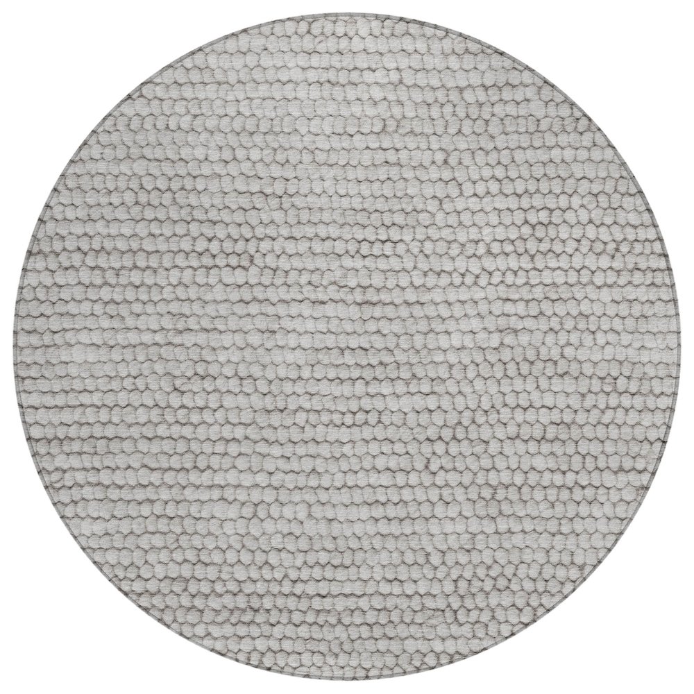 Machine Washable Indoor/Outdoor Chantille ACN2719 Brown 8' x 8' Round Rug. Picture 1