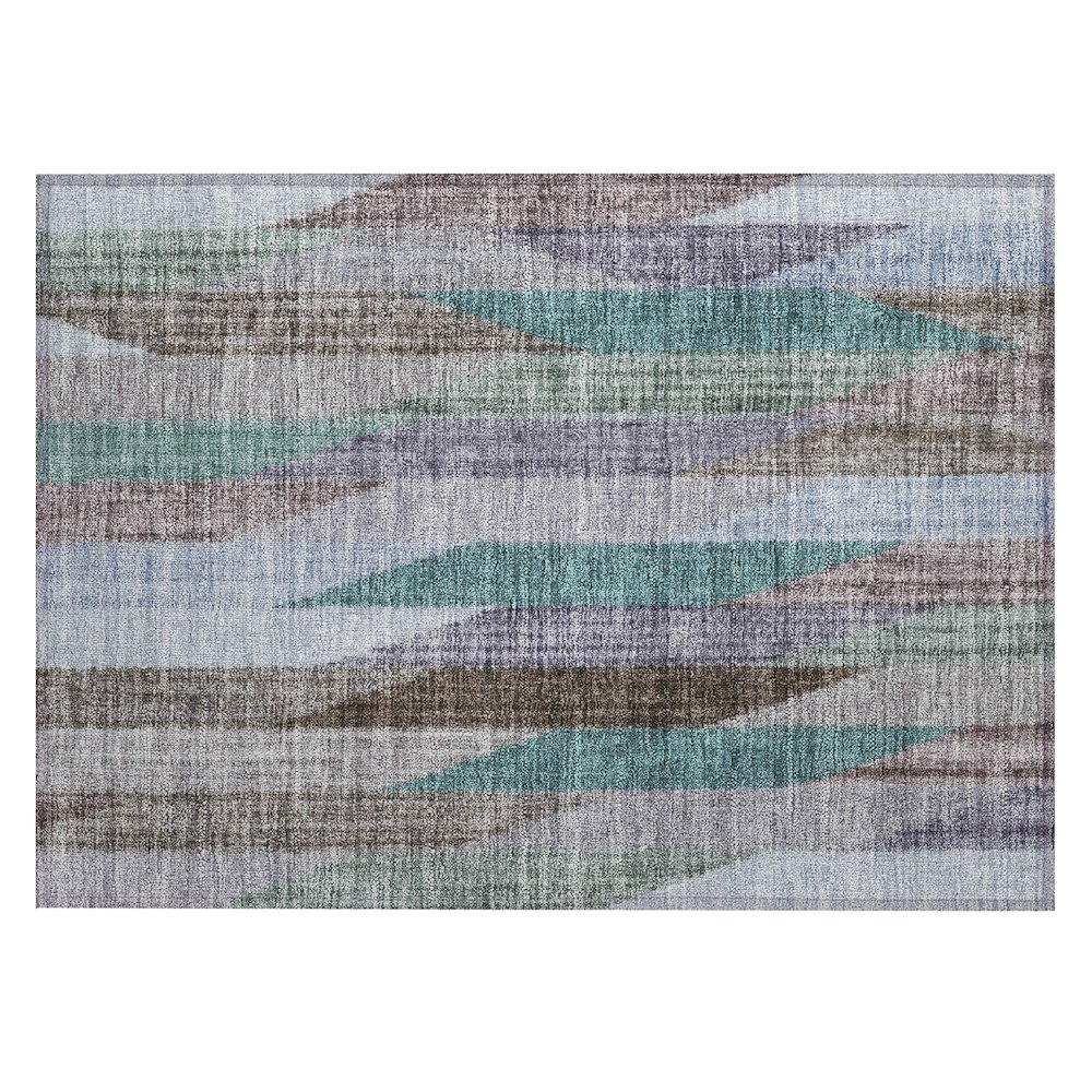 Machine Washable Indoor/Outdoor Chantille ACN2720 Brown 1'8" x 2'6" Rug. Picture 1
