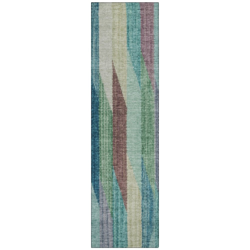 Machine Washable Indoor/Outdoor Chantille ACN2720 Teal 2'3" x 7'6" Runner Rug. Picture 1