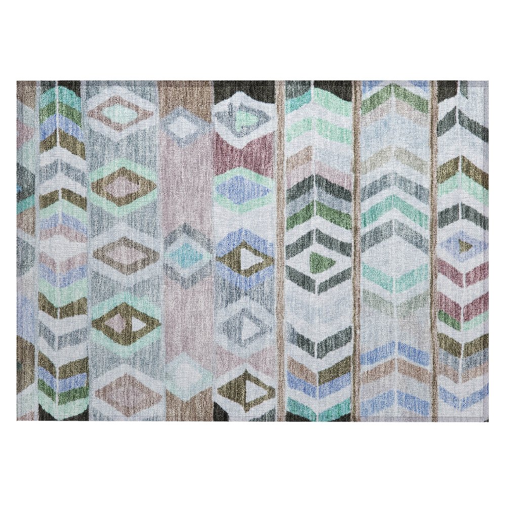 Machine Washable Indoor/Outdoor Chantille ACN2721 Brown 1'8" x 2'6" Rug. Picture 1