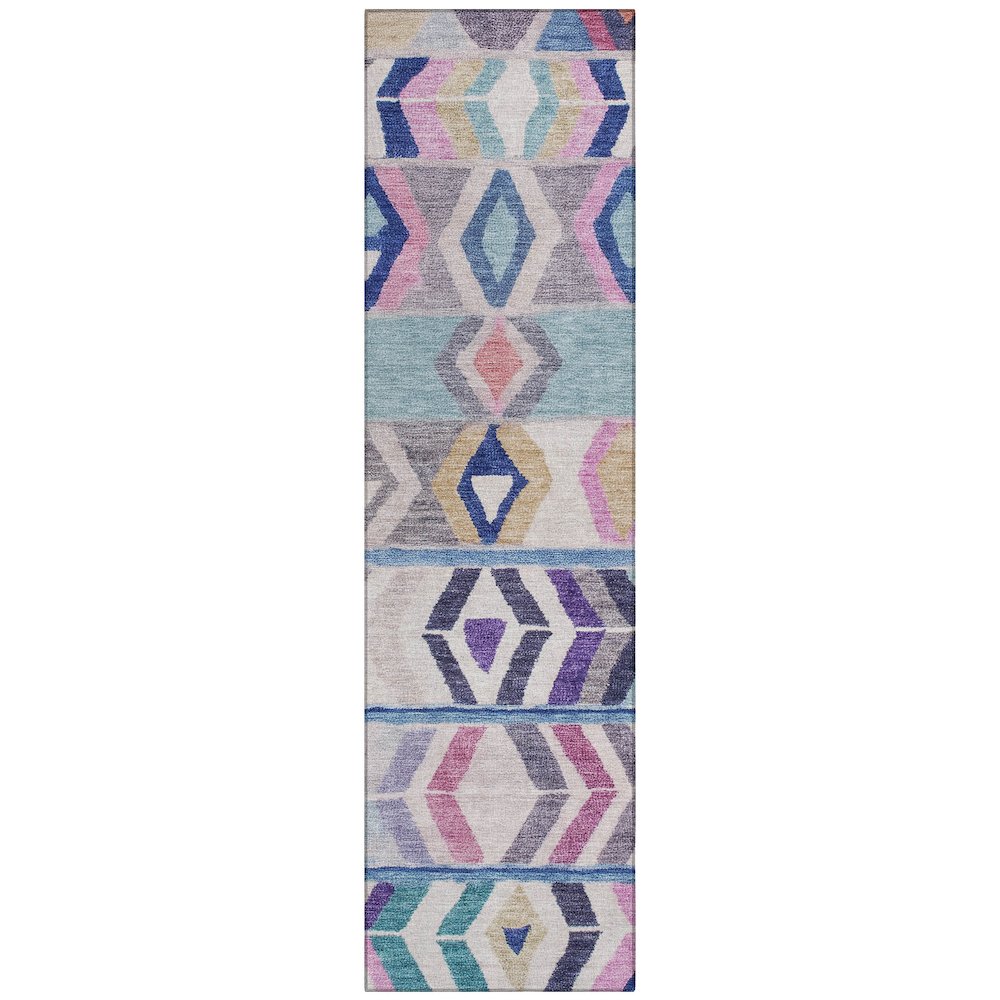 Machine Washable Indoor/Outdoor Chantille ACN2721 Blue 2'3" x 7'6" Runner Rug. Picture 1
