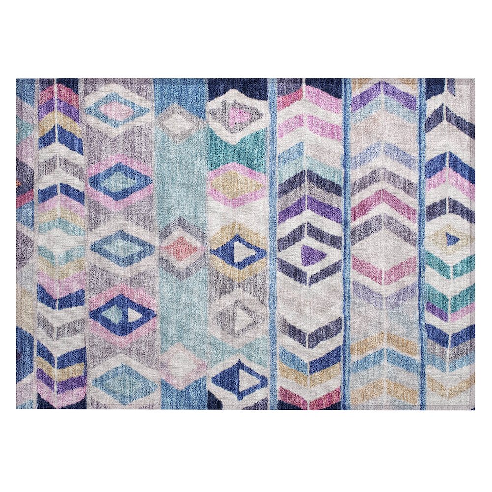 Machine Washable Indoor/Outdoor Chantille ACN2721 Blue 1'8" x 2'6" Rug. Picture 1