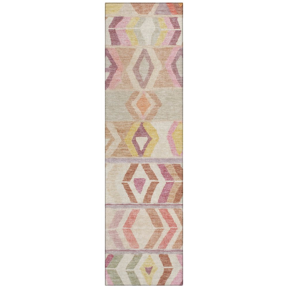Machine Washable Indoor/Outdoor Chantille ACN2721 Orange 2'3" x 7'6" Runner Rug. Picture 1