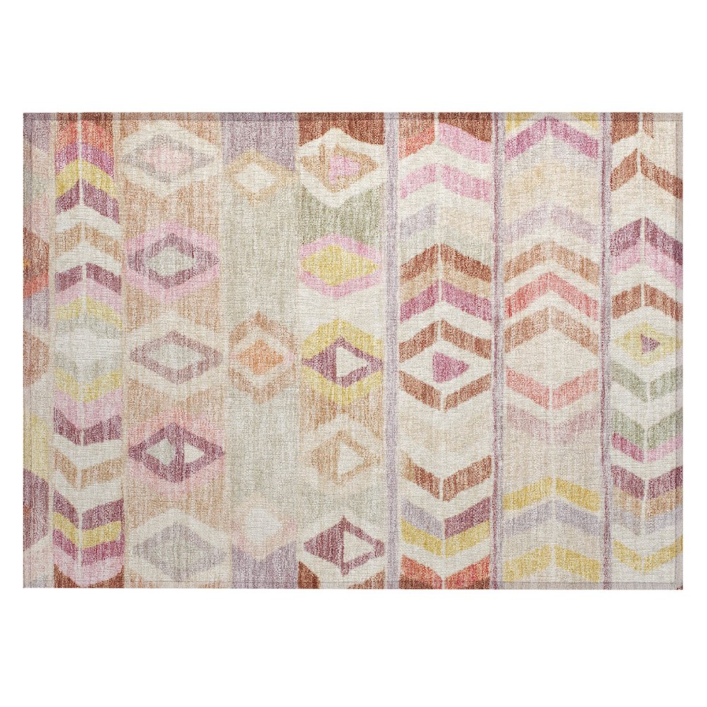 Machine Washable Indoor/Outdoor Chantille ACN2721 Orange 1'8" x 2'6" Rug. Picture 1