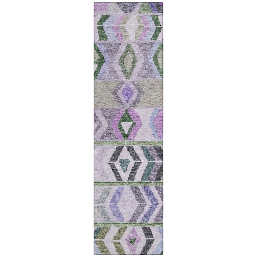 Machine Washable Indoor/Outdoor Chantille ACN2721 Green 2'3" x 7'6" Runner Rug. Picture 1