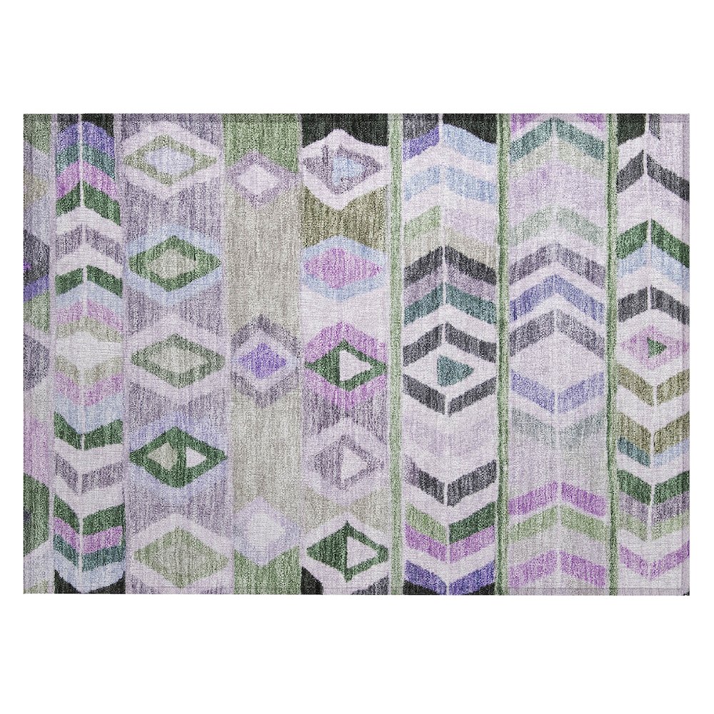 Machine Washable Indoor/Outdoor Chantille ACN2721 Green 1'8" x 2'6" Rug. Picture 1