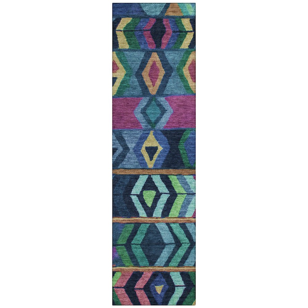 Machine Washable Indoor/Outdoor Chantille ACN2721 Blue 2'3" x 7'6" Runner Rug. Picture 1
